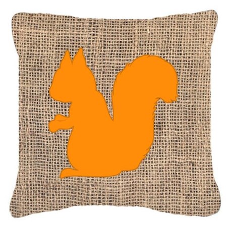 Carolines Treasures Carolines Treasures BB1119-BL-OR-PW1414 Squirrel Burlap And Orange Indoor & Outdoor Fabric Decorative Pillow BB1119-BL-OR-PW1414